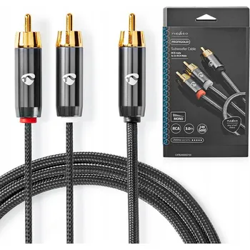 Audio kabel Nedis Profigold Kabel pro subwoofer TYP Y 2x RCA - 1x RCA, 3 m