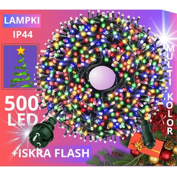 Vánoce VÁNOČNÍ OSVĚTLENÍ NA STROMEČEK 500 LED VENKOVNÍ TRVALÉ SVÍCENÍ FLASH MULTICOLOR PREMIUM