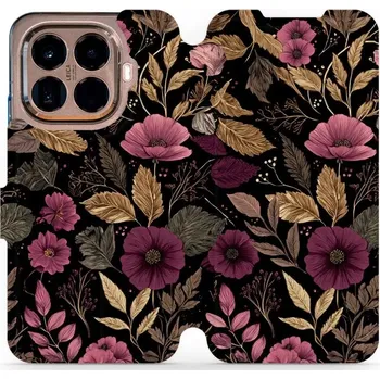 Pouzdro na mobilní telefon Flipové pouzdro Mobiwear - Xiaomi 15T Pro - V170S Fialová kvítka (Knížkové flip pouzdro, obal, kryt na mobil Xiaomi 15T Pro - V170S Fialová kvítka, materiál Umělá kůže + TPU - ochrana 360°, stojánek, silikonová vanička, magnetické zavírání)