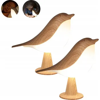 Lampička 2x Noční lampa ptáček LED 3 režimy USB-C dotyková stojící/závěsná