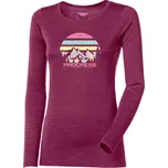 Progress Hela Landscape ostružinová dámské triko dlouhý rukáv 100% merino vlna - S