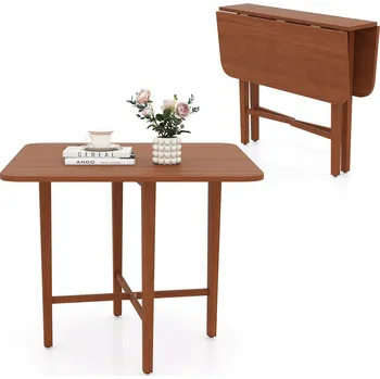 Jídelní stůl Kuchyňský stůl Costway oválný dub wenge 90 x 90 x 74,5 cm