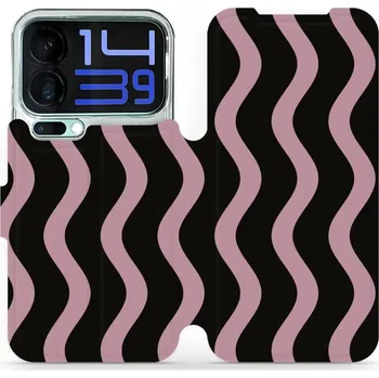 Pouzdro na mobilní telefon Flipové pouzdro Mobiwear - Xiaomi 17 Pro Max - VA54S Fialové vlnky (Knížkové flip pouzdro, obal, kryt na mobil Xiaomi 17 Pro Max - VA54S Fialové vlnky, materiál Umělá kůže + TPU - ochrana 360°, stojánek, silikonová vanička, magnetické zavírání)