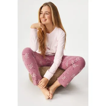 Dámské noční prádlo Bavlněné pyžamo Diana dlouhé