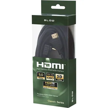 Video kabel HDMI úhlový kabel 5m - konektor 90°
