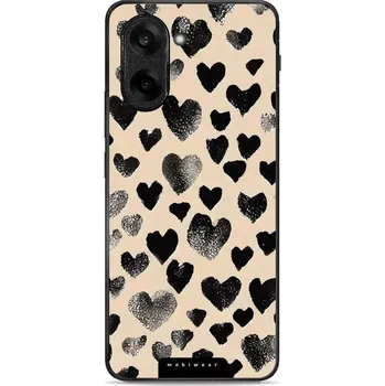 Pouzdro na mobilní telefon Lesklý kryt Mobiwear Glossy - OnePlus Nord CE5 - GA51G Černá srdíčka (Prémiové lesklé pouzdro, obal, kryt Mobiwear Glossy na mobil OnePlus Nord CE5 - GA51G Černá srdíčka, materiál Plast + TPU silikon - krytí po všech stranách, neošoupatelný potisk, tenké)