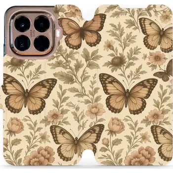 Pouzdro na mobilní telefon Flipové pouzdro Mobiwear - Xiaomi 15T Pro - VP92S Motýlové (Knížkové flip pouzdro, obal, kryt na mobil Xiaomi 15T Pro - VP92S Motýlové, materiál Umělá kůže + TPU - ochrana 360°, stojánek, silikonová vanička, magnetické zavírání)