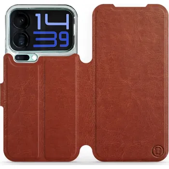 Pouzdro na mobilní telefon Flipové pouzdro Mobiwear - Xiaomi 17 Pro Max - Hnědé a šedé (Knížkové flip pouzdro, obal, kryt na mobil Xiaomi 17 Pro Max - Hnědé a šedé, materiál Umělá kůže + TPU - ochrana 360°, stojánek, silikonová vanička, magnetické zavírání)