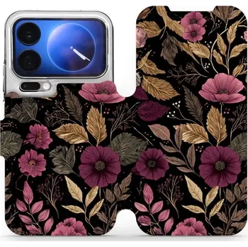 Pouzdro na mobilní telefon Flipové pouzdro Mobiwear - Xiaomi 17 Pro - V170S Fialová kvítka (Knížkové flip pouzdro, obal, kryt na mobil Xiaomi 17 Pro - V170S Fialová kvítka, materiál Umělá kůže + TPU - ochrana 360°, stojánek, silikonová vanička, magnetické zavírání)