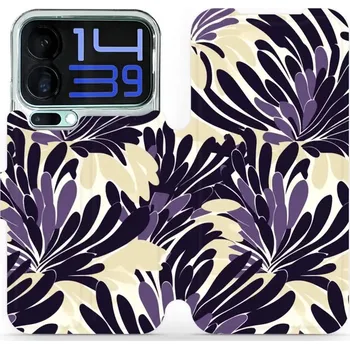 Pouzdro na mobilní telefon Flipové pouzdro Mobiwear - Xiaomi 17 Pro Max - VA47S Fialová flóra (Knížkové flip pouzdro, obal, kryt na mobil Xiaomi 17 Pro Max - VA47S Fialová flóra, materiál Umělá kůže + TPU - ochrana 360°, stojánek, silikonová vanička, magnetické zavírání)