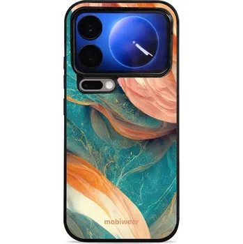 Pouzdro na mobilní telefon Lesklý kryt Mobiwear Glossy - Xiaomi 17 Pro - G025G - Azurový a oranžový mramor (Prémiové lesklé pouzdro, obal, kryt Mobiwear Glossy na mobil Xiaomi 17 Pro - G025G - Azurový a oranžový mramor, materiál Plast + TPU silikon - krytí po všech stranách,)