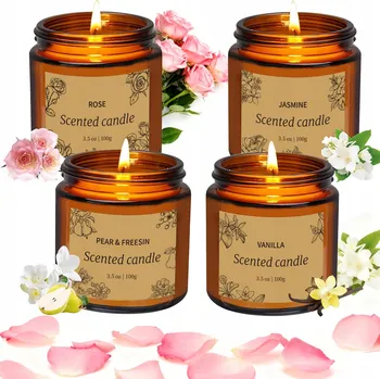 Svíčka Vonné Sójové Svíčky Dárková Sada Dárek pro Milovanou Osobu 4 KS