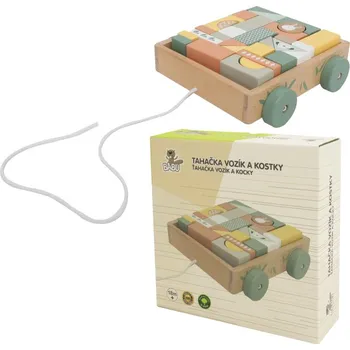 Hračka pro nejmenší BABU - Tahací vozík s kostkami