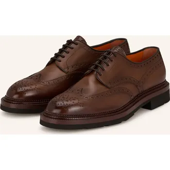 Pánské mokasíny Santoni Pánské Šněrovací Boty Emil, hnědá, 45