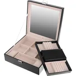 Beautylushh Luxusní šperkovnice se zrcadlem černá