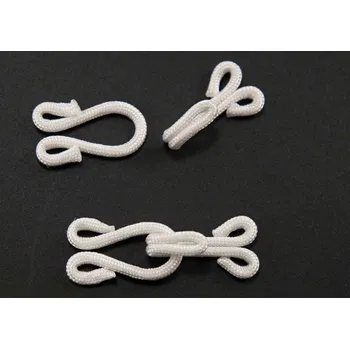 Věšák Velký háček - očko - obmotané nití - bílá - rozměr - 3,5 cm x 1,4 cm