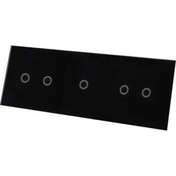 vypínač SKLENĚNÝ DOTYKOVÝ PANEL SPÍNAČ 2+1+2 ČERNÝ