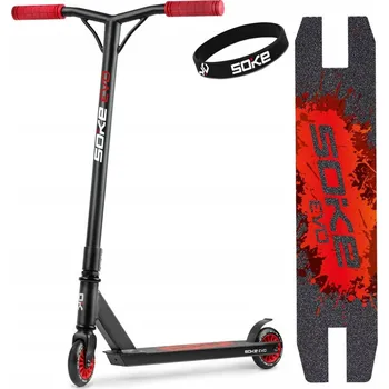 Koloběžka Dvoukolová koloběžka Soke hliníková skládací červená 100 mm