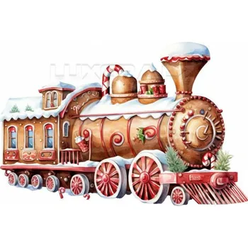 Nášivka Nažehlovačka Vláček vánoční - 20 x 13 cm