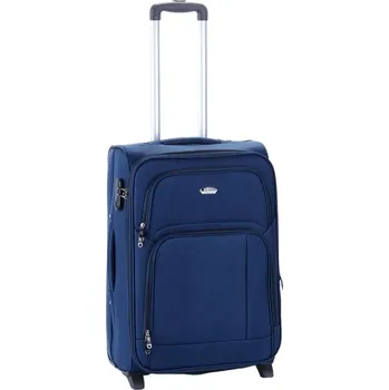 Střední cestovní kufr na dvou kolečkách s expandérem 60 l Suitcase 91074 tmavě modrá