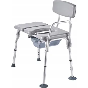Lékařský nábytek Toaletní židle 4v1 s nosností 227 kg, zvýšeným sedátkem a 5litrovou nádobou