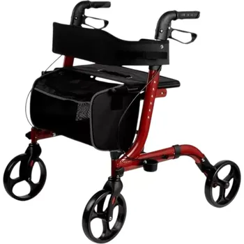 Chodítko pro seniory REHAFUND RF-620/S chodítko 4-kolové pro seniory LIZBONA PREMIUM červené