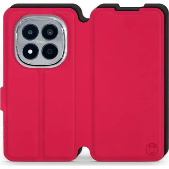 Pouzdro na mobilní telefon Flipové pouzdro Mobiwear Semiš - Xiaomi Redmi Note 15 Pro 5G - Rudé & Černé (Knížkové semišové flip pouzdro, obal, kryt na mobil Xiaomi Redmi Note 15 Pro 5G - Rudé & Černé, materiál semiš + TPU, ochrana 360°, stojánek, silikonová vanička, magnetické)