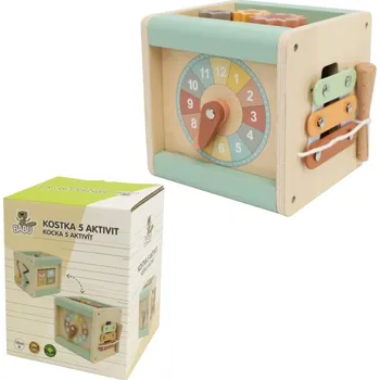 Hračka pro nejmenší BABU - Malá multifunkční kostka s 5 aktivitami