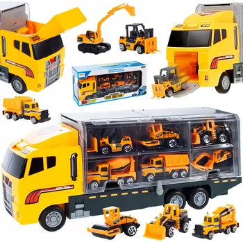 autíčko Nákladní auto Tir Autopřepravník + 6 Autíček / Strojů – Velká Sada XL