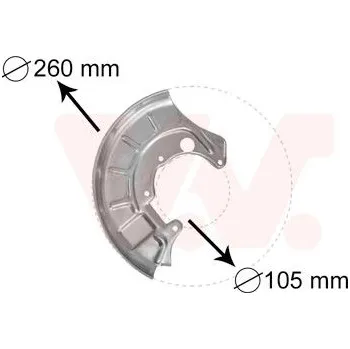 Brzdový kotouč Ochranný plech proti rozstřikování, brzdový kotouč VAN WEZEL 5812372