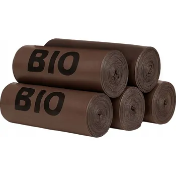 Pytle na odpadky SÁČKY NA ODPAD BIO ODPAD HNĚDÉ 120L x 50 KUSŮ