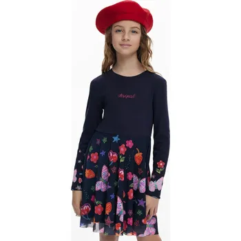 Dívčí šaty Dívčí šaty Desigual tmavomodrá barva, mini, 25WGVK17 59X, vel. 128