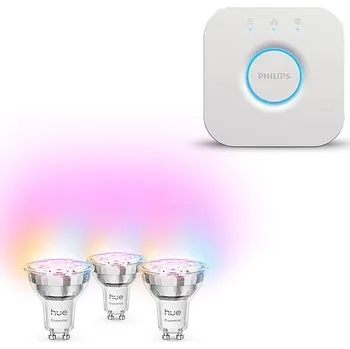 Žárovka Philips Hue Bridge 2.0 + Philips Hue Essential White and Color Ambiance 4,7W 345 GU10 3ks