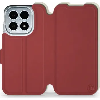 Pouzdro na mobilní telefon Flipové pouzdro Mobiwear Semiš - Xiaomi 17 - Cihlové & Béžové (Knížkové semišové flip pouzdro, obal, kryt na mobil Xiaomi 17 - Cihlové & Béžové, materiál semiš + TPU, ochrana 360°, stojánek, silikonová vanička, magnetické zavírání)