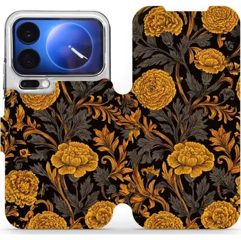 Pouzdro na mobilní telefon Flipové pouzdro Mobiwear - Xiaomi 17 Pro - V173S Žlutá kvítka (Knížkové flip pouzdro, obal, kryt na mobil Xiaomi 17 Pro - V173S Žlutá kvítka, materiál Umělá kůže + TPU - ochrana 360°, stojánek, silikonová vanička, magnetické zavírání)