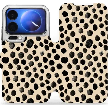 Pouzdro na mobilní telefon Flipové pouzdro Mobiwear - Xiaomi 17 Pro - VA50S Černé puntíky (Knížkové flip pouzdro, obal, kryt na mobil Xiaomi 17 Pro - VA50S Černé puntíky, materiál Umělá kůže + TPU - ochrana 360°, stojánek, silikonová vanička, magnetické zavírání)