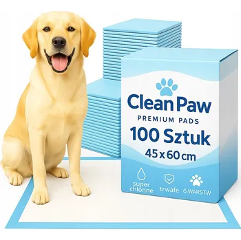 toaleta pro psa ABSORPČNÍ PODLOŽKY PRO PSY 45X60 100 KS HYGIENICKÉ PODLOŽKY NA ČURÁNÍ + SÁČKY