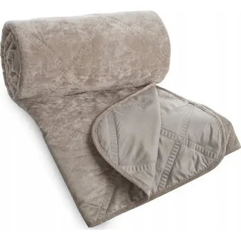 Přehoz na lůžko Přehoz na postel Eurofirany welur VELVET1 220x240 plyšový béžový