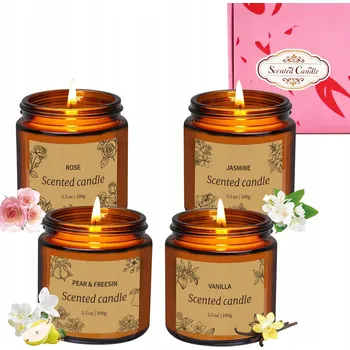 Svíčka Vonné svíčky ve skleněné dóze pro ženy, 4 ks