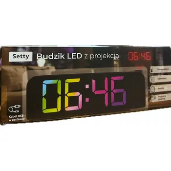 Budík LED DIGITÁLNÍ BUDÍK S PROJEKCÍ SETTY DUHOVÝ TEPLOMĚR