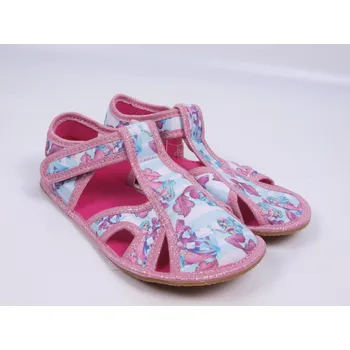 Dívčí obuv Bačkůrky capáčky BAREFOOT EF 386 Mořská panna otevřené velikost: 27
