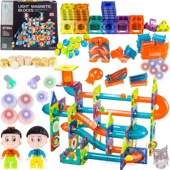 ostatní stavebnice SVÍTÍCÍ MAGNETICKÉ STAVEBNICE Stavebnice VELKÁ KULIČKOVÁ DRÁHA Vzdělávací 292 dílků