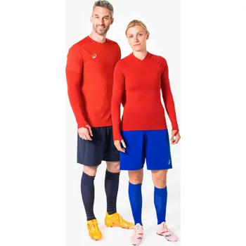 Pánské tričko KIPSTA Spodní termo triko s dlouhým rukávem Keepdry pro dospělé XS KAŠTANOVÁ|ČERVENÁ