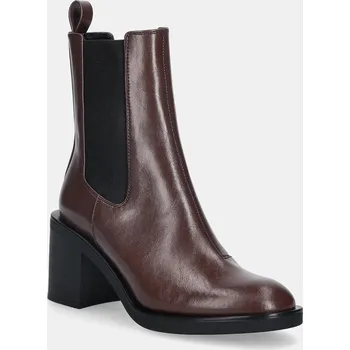 Dámské kozačky Boty s gumou HUGO Nalie dámské, hnědá barva, na podpatku, 50552697 50552697.201 89X, EUR 38