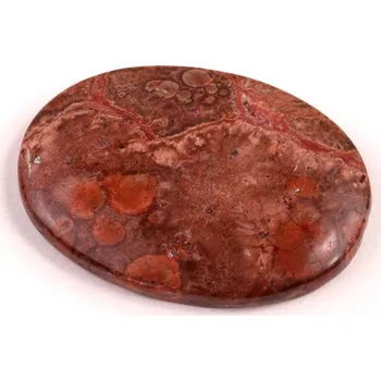 Korálek Kabošon Poppy Hill Jasper č.4352 (35x25x5mm)
