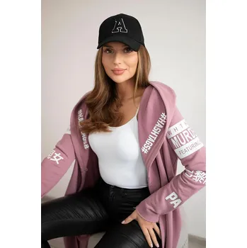 Dámský svetr Kardigán s nápisy fialový