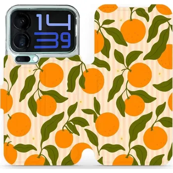 Pouzdro na mobilní telefon Flipové pouzdro Mobiwear - Xiaomi 17 Pro Max - VP82S Pomeranče (Knížkové flip pouzdro, obal, kryt na mobil Xiaomi 17 Pro Max - VP82S Pomeranče, materiál Umělá kůže + TPU - ochrana 360°, stojánek, silikonová vanička, magnetické zavírání)