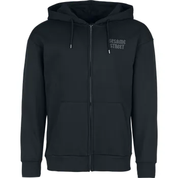Pánská mikina Mikina s kapucí na zip z Sesame Street - Krümelmonster - Cookie Monster - Moonlight - Muži - černá