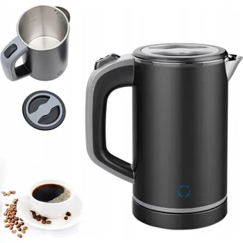 Rychlovarná konvice CESTOVNÍ ELEKTRICKÁ KONVICE Z NEREZOVÉ OCELI 600W RYCHLÉ VAŘENÍ 800ML