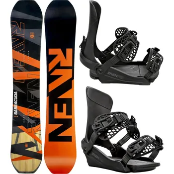 Snowboard RAVEN Snowboard set Raven Barracuda Carbon + vázání Raven King 153cm ORANŽOVÁ|ČERNÁ 2023